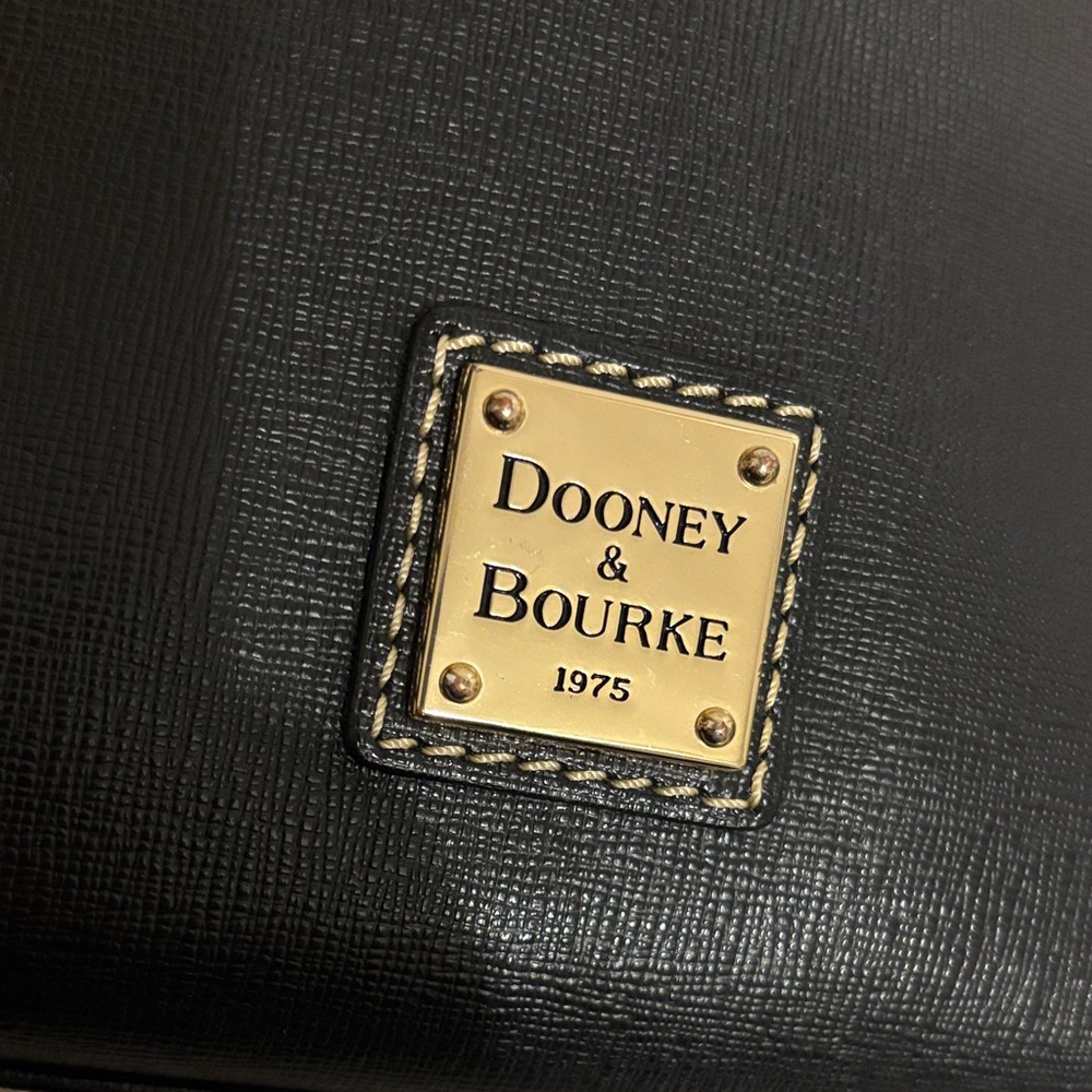 Dooney & Bourke Black Leather Crossbody Purse with Gold Accents - Picture 5 of 16
